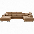 U-vormige hoekbank 5-zits 330 x 170 x 88 cm Taupe PU-kunstleer