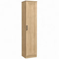 Hoge opbergkast met 1 deur, naturel eikenhout/zwart, 60 x 40 x 190 cm
