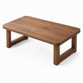 Rechthoekige salontafel 100 x 50 x 40 cm van massief rubberhout in walnootbruin