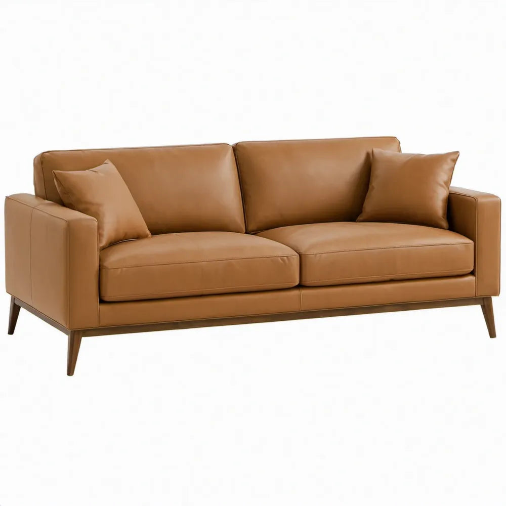 2-zitsbank 180 x 85 x 82 cm Cognacbruin PU-kunstleer