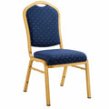 Eetkamerstoel 45 x 52 x 92 cm Donkerblauw/Goudkleurig met stalen frame en polyester bekleding