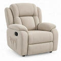 Beige handmatig verstelbare fauteuil met voetensteun, 91 x 96 x 102 cm