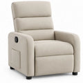 Handmatig verstelbare relaxfauteuil crème met voetensteun, 84 x 92 x 102 cm
